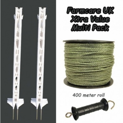 3ft Post,400m Rope Xvalue Kit GREEN